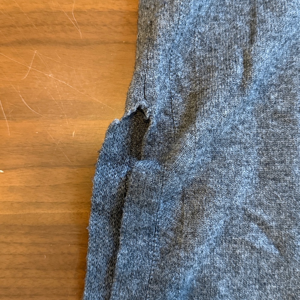 Gray V-Neck Sweater - Picture 5 of 6